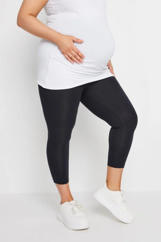 Bump It Up BUMP IT UP MATERNITY Curve Navy Blue Stretch Cropped Leggings