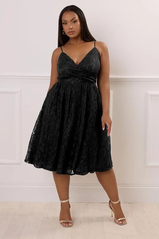 Yours London YOURS LONDON Curve Black Lace Skater Dress
