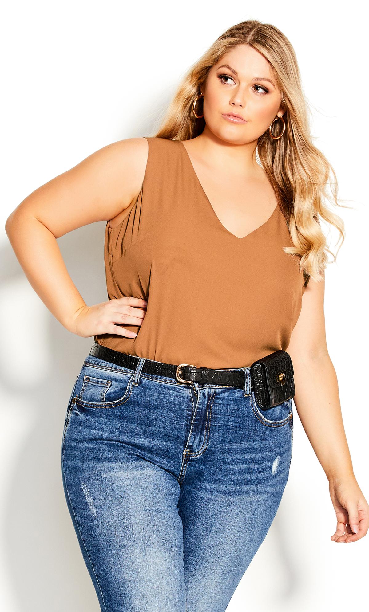 Evans Evans Orange Double Layer Top