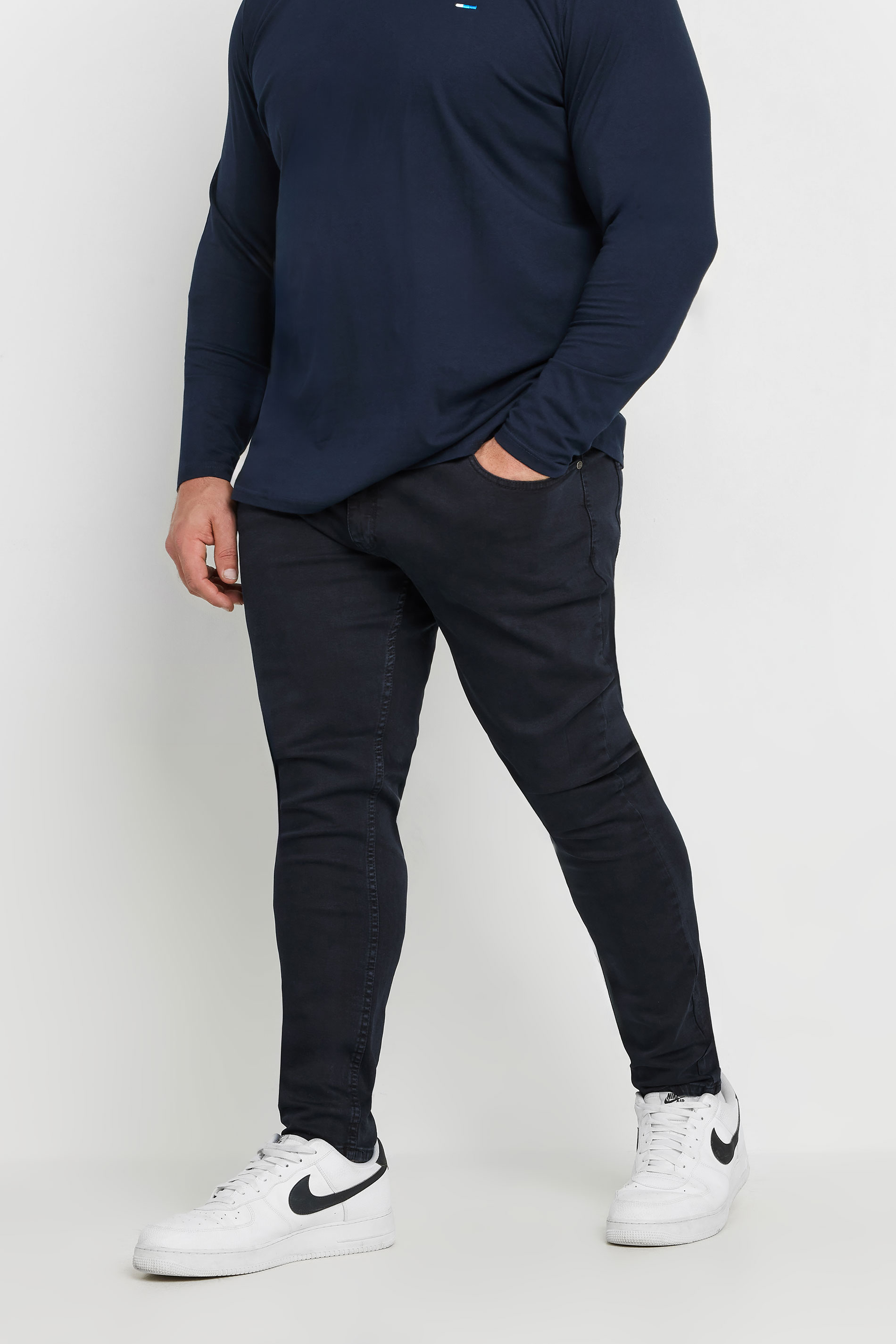 Kam KAM Big & Tall Blue Black Embossed Jeans