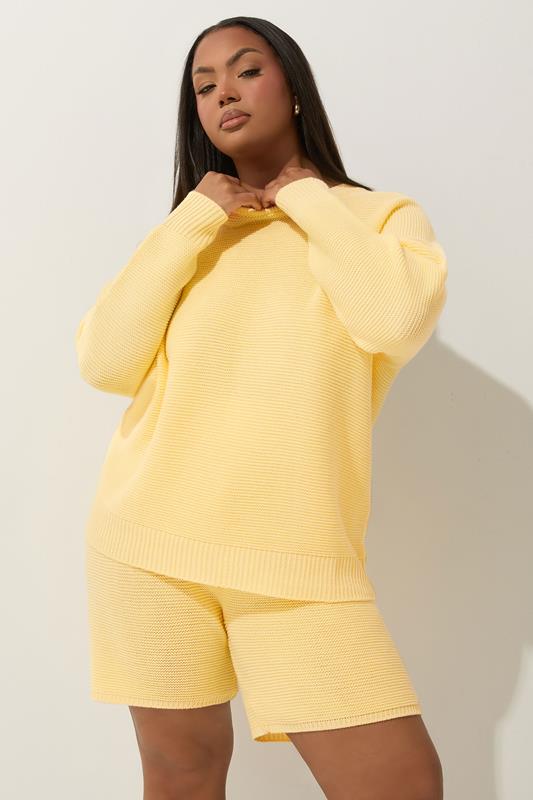 Limited Collection LIMITED COLLECTION Curve Butter Yellow Knitted Shorts