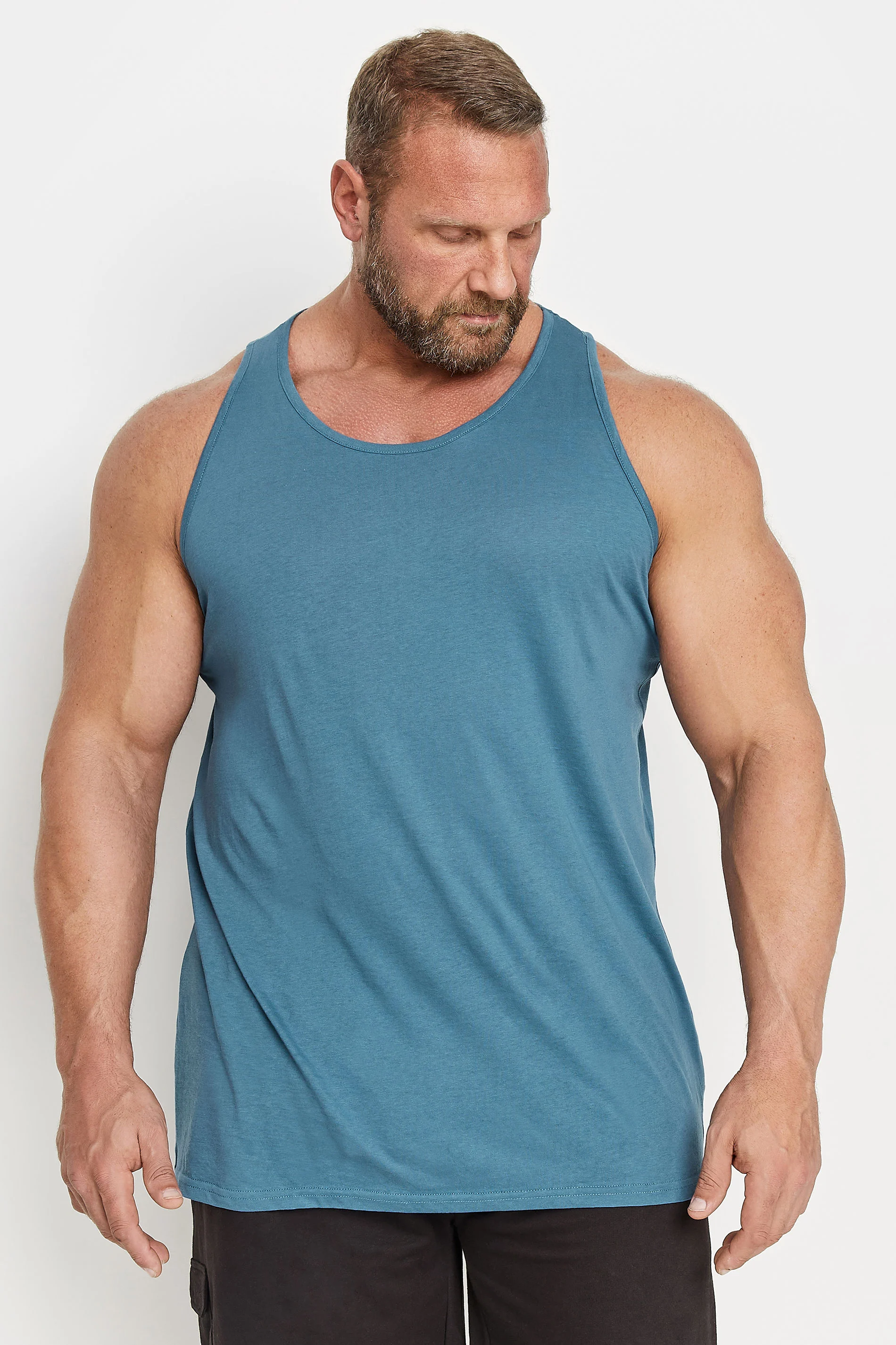 D555 D555 Big & Tall Teal Blue Core Muscle Vest