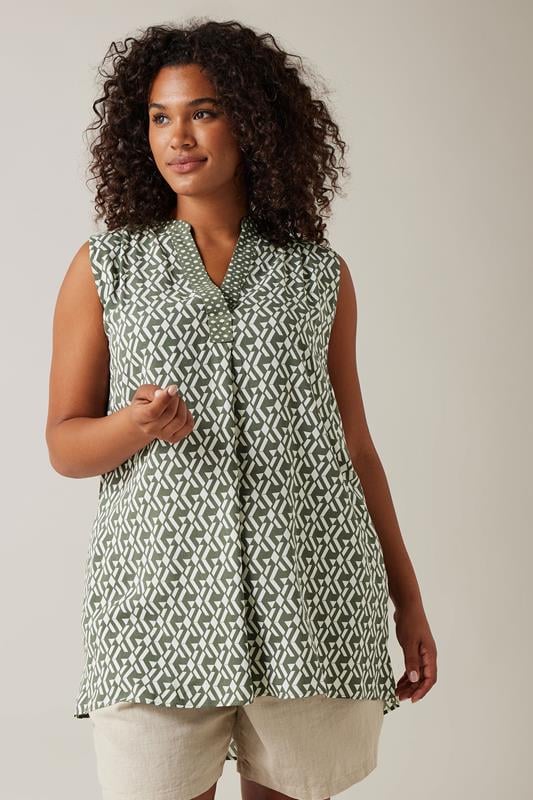 Evans EVANS Curve Grey Geometric Print Tunic