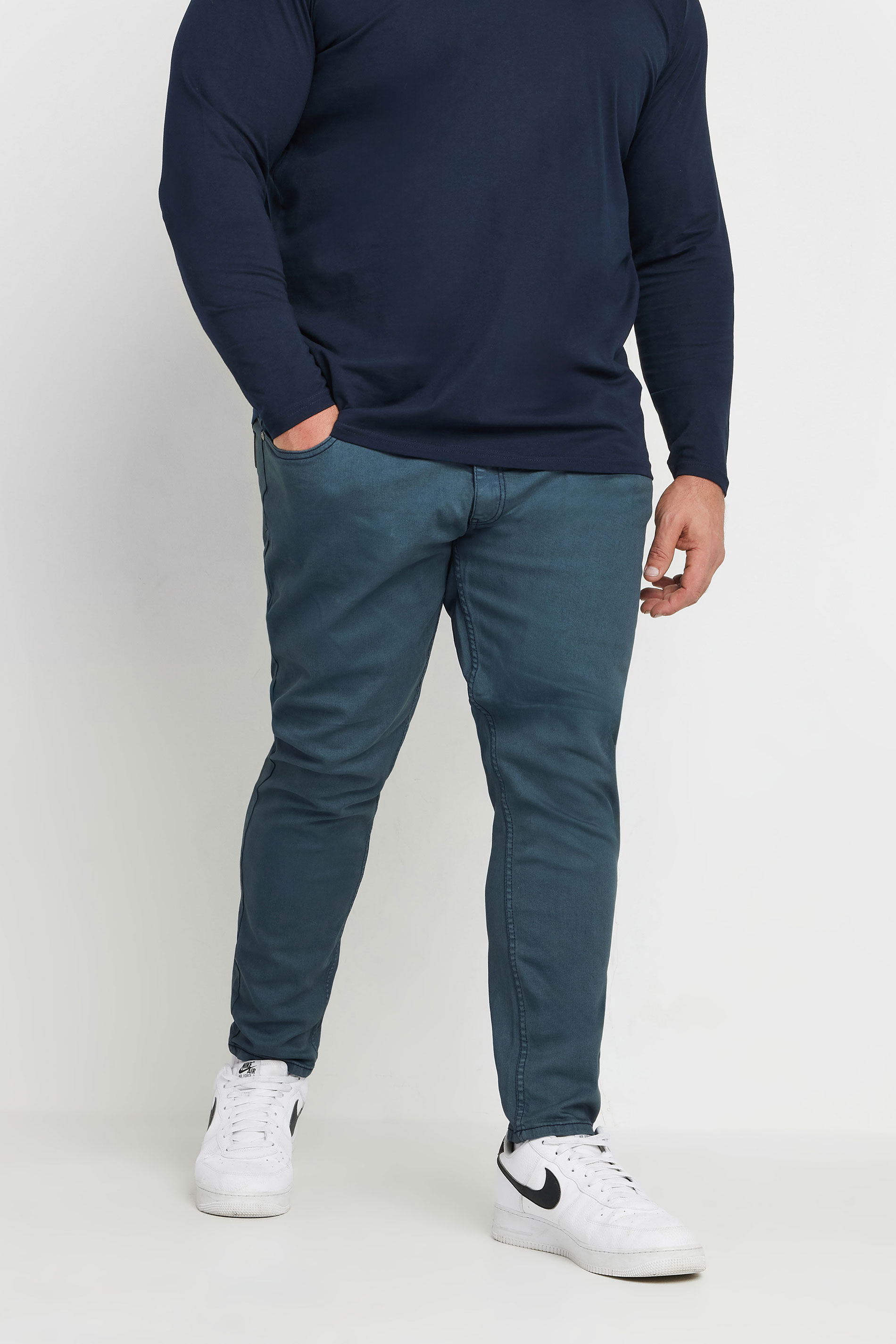 Kam KAM Big & Tall Blue Embossed Jeans