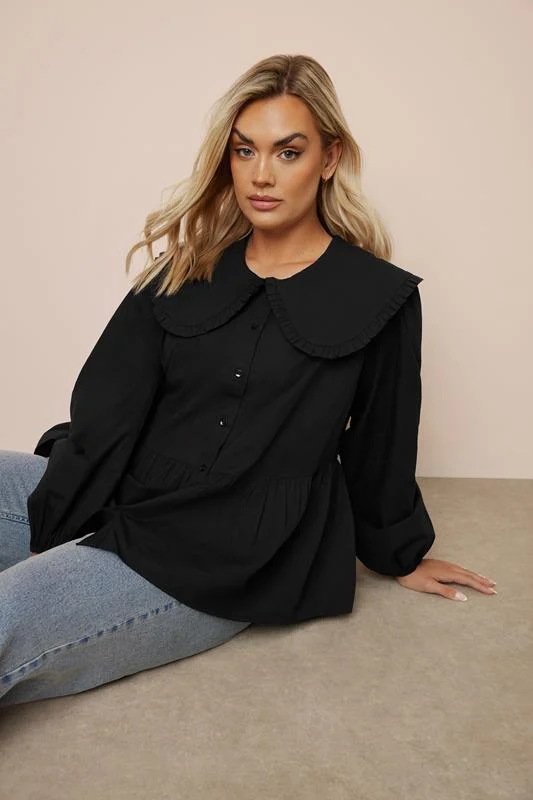 Limited Collection LIMITED COLLECTION Curve Black Collared Top