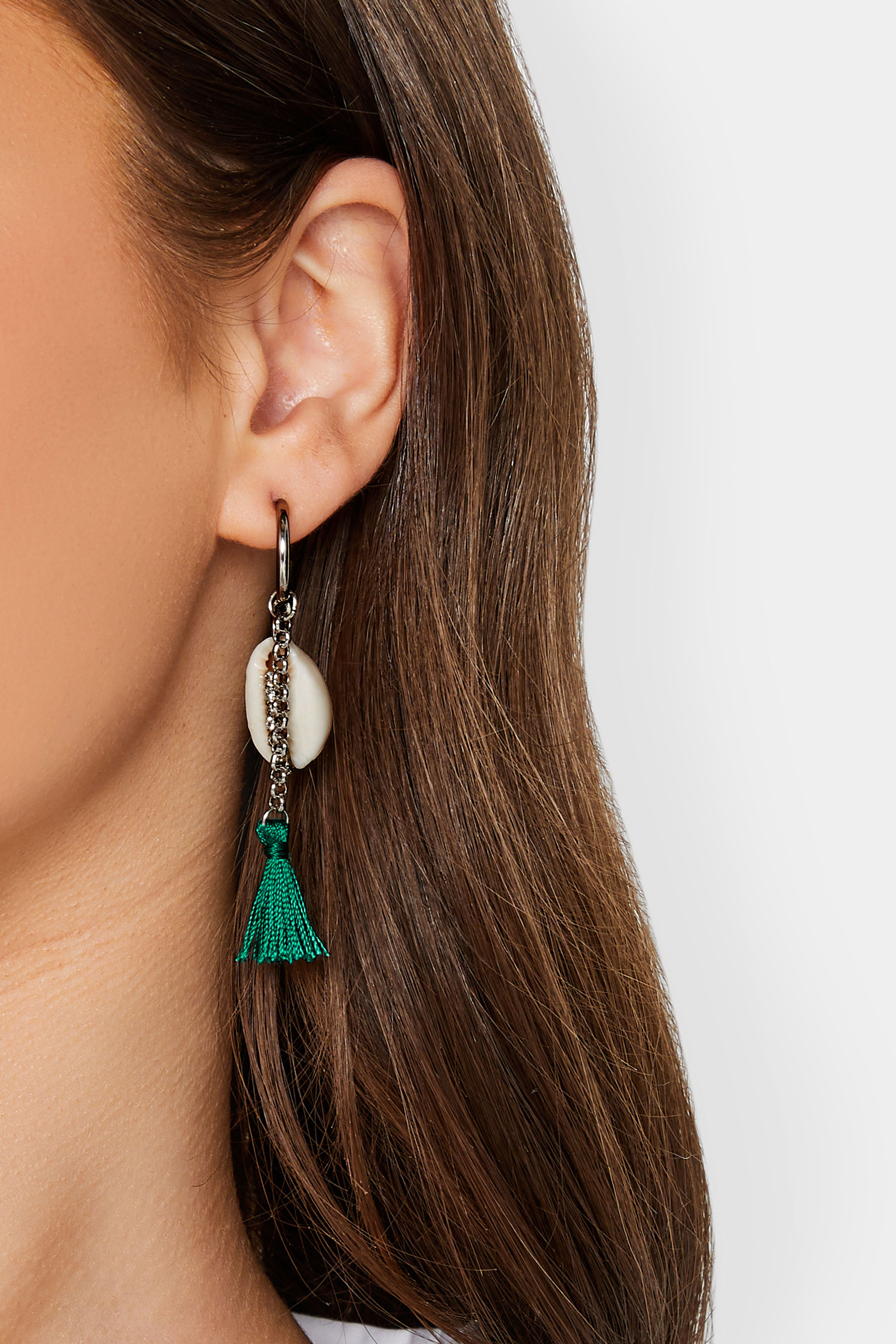 Yours Silver Tone Shell Tassel Earrings