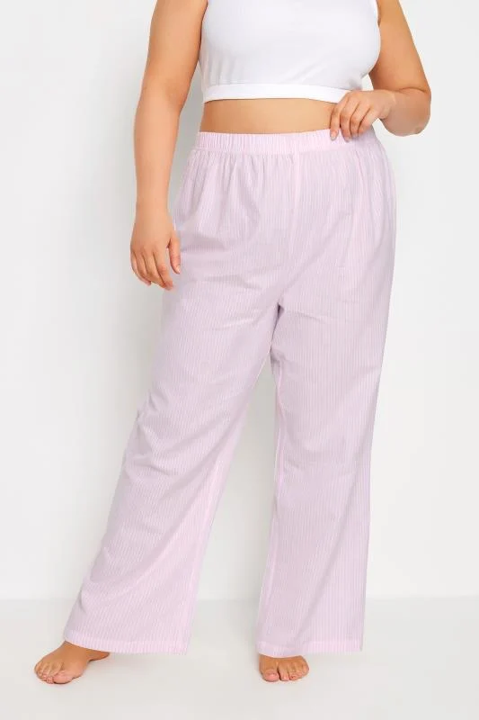 Yours YOURS Curve Pink Stripe Pyjama Shirt