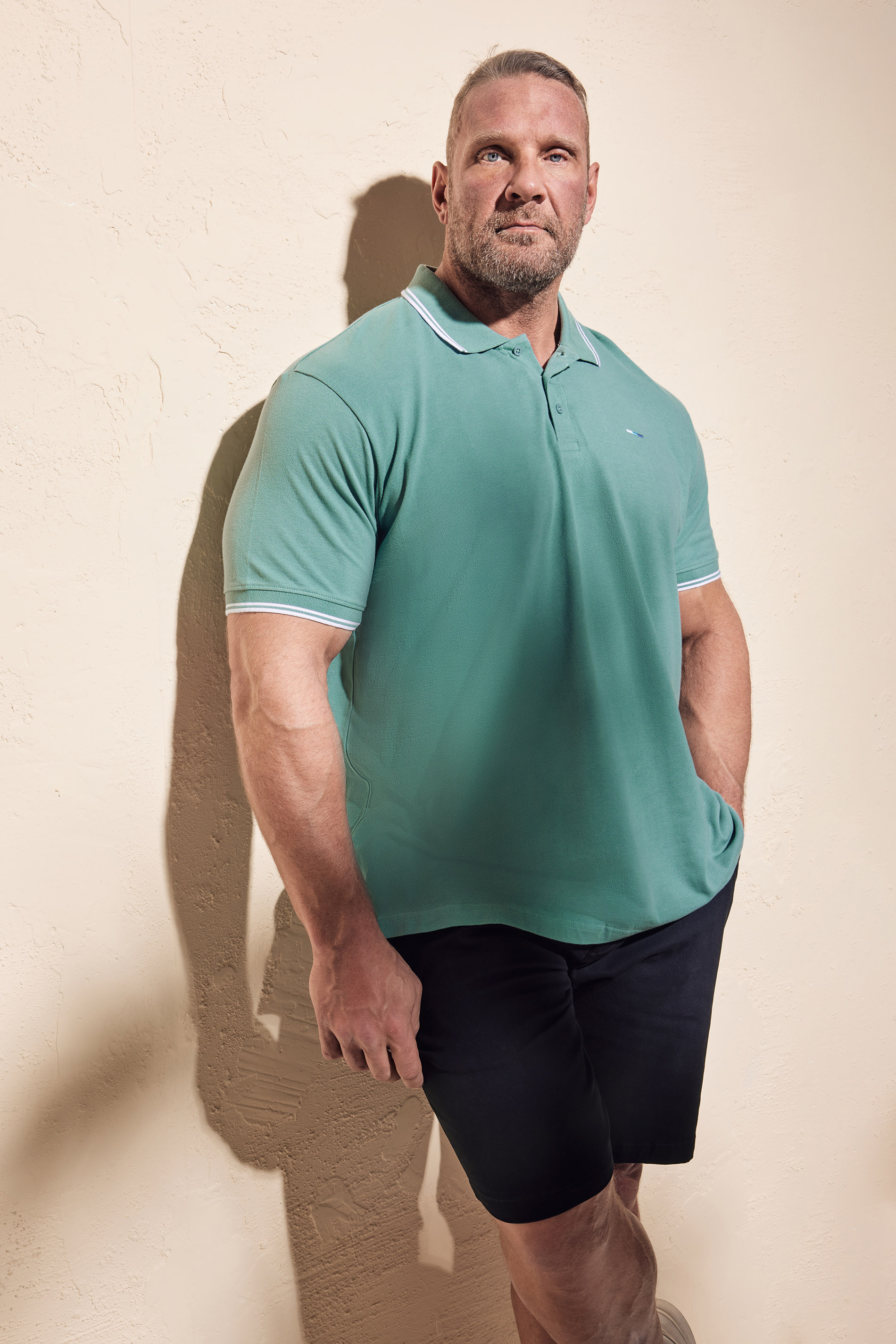 BadRhino BadRhino Big & Tall Mineral Blue Tipped Polo Shirt