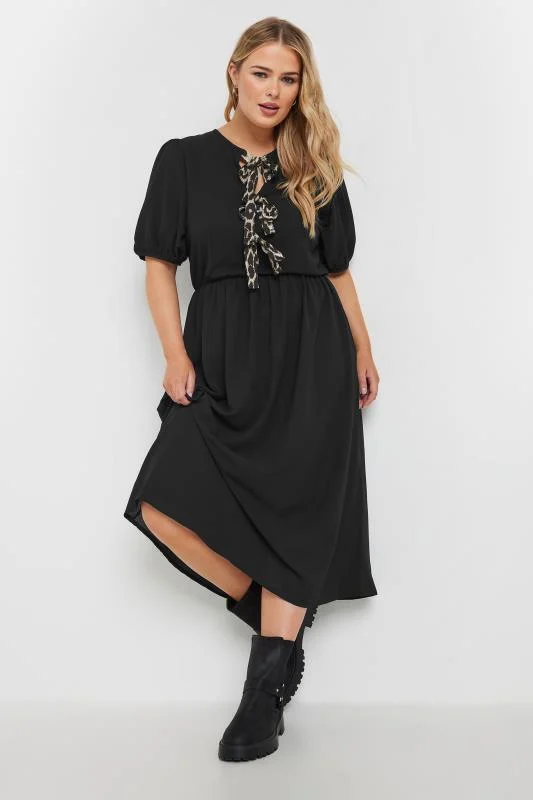 Limited Collection LIMITED COLLECTION Curve Black Leopard Print Bow Dress
