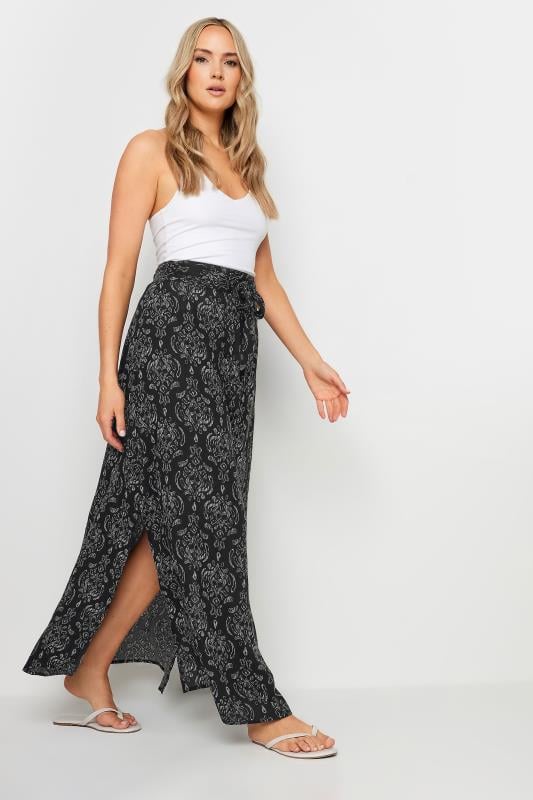LTS LTS Tall Black Aztec Print Maxi Skirt