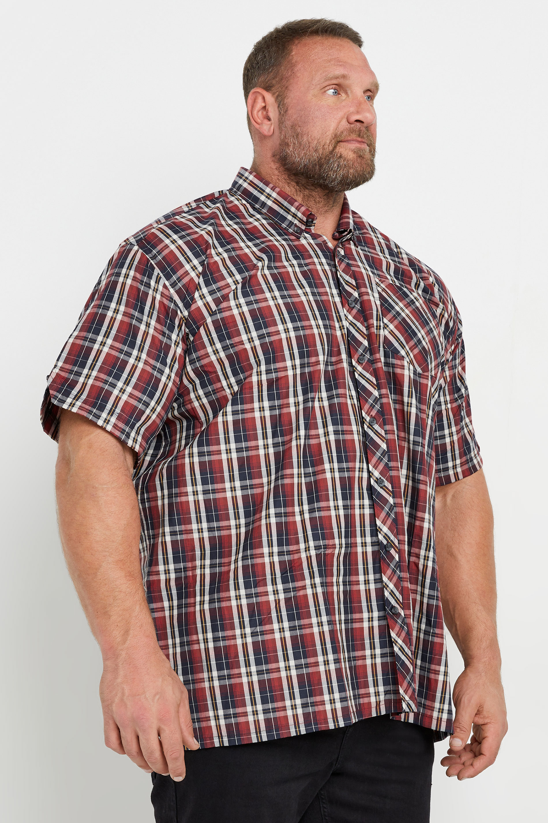Espionage ESPIONAGE Big & Tall Red Check Print Shirt
