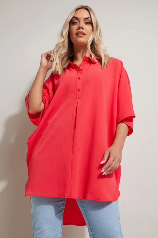 Yours YOURS Curve Red Overhead Shirt