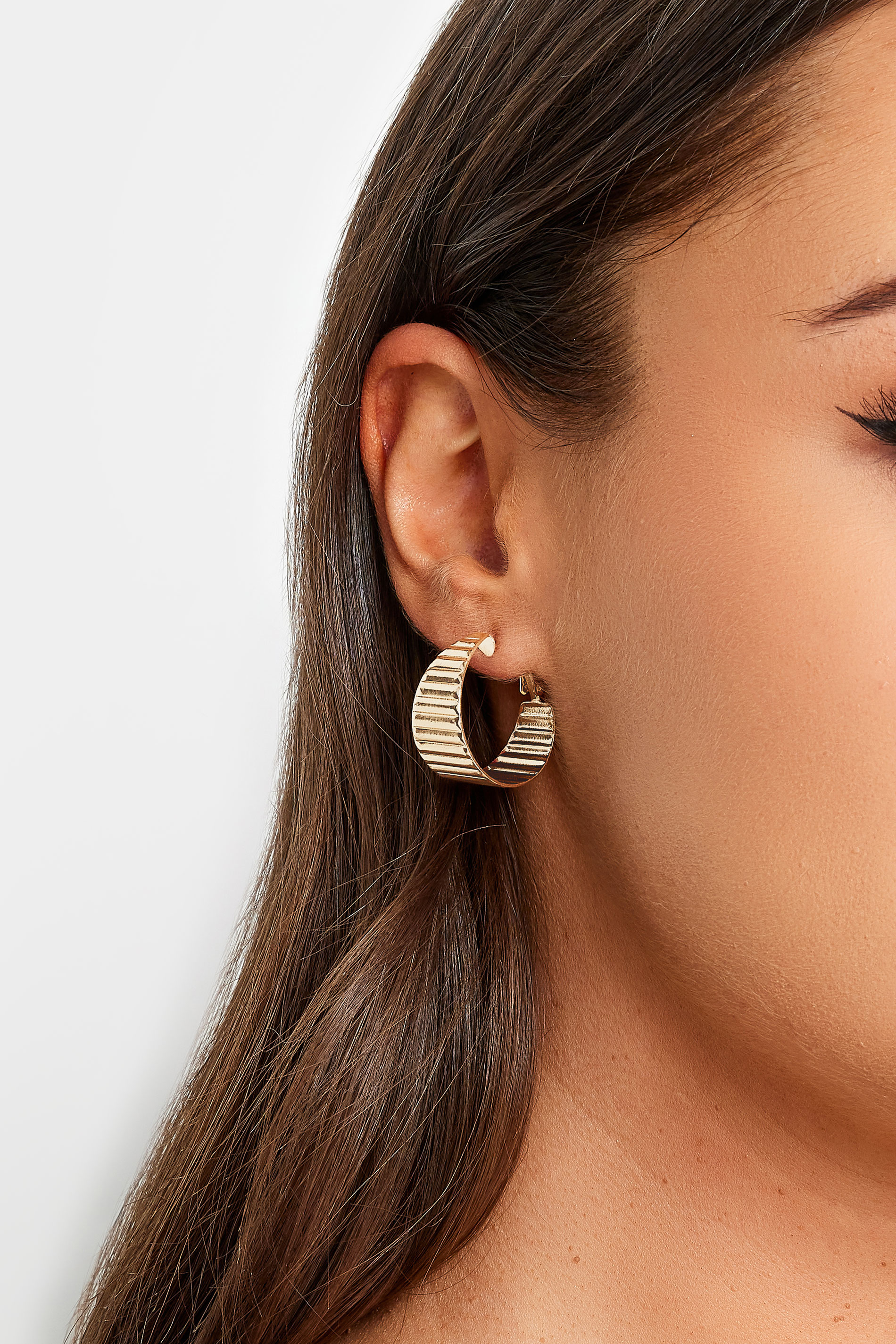 Yours 2 PACK Gold Textured Hoop Stud Earrings Set