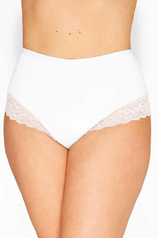 Yours YOURS White Cotton Lace Trim Non-Padded Non-Wired Bralette