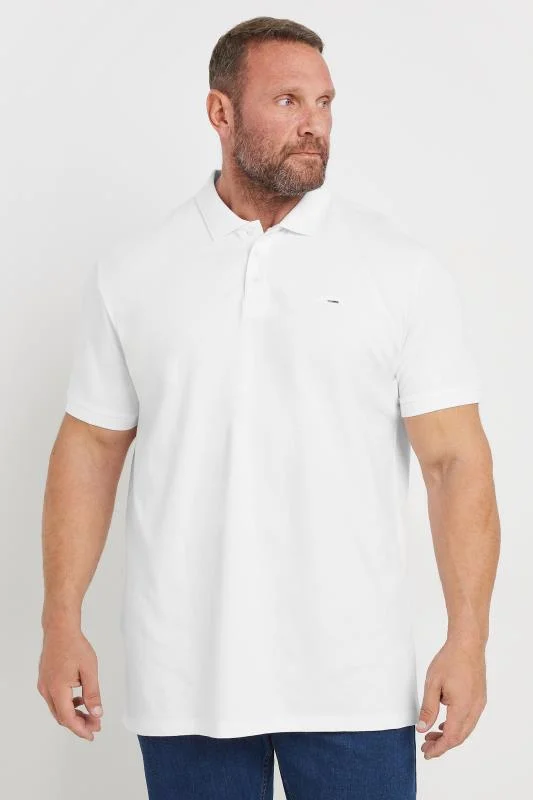 BadRhino BadRhino Big & Tall White Extra Long Core Polo Shirt