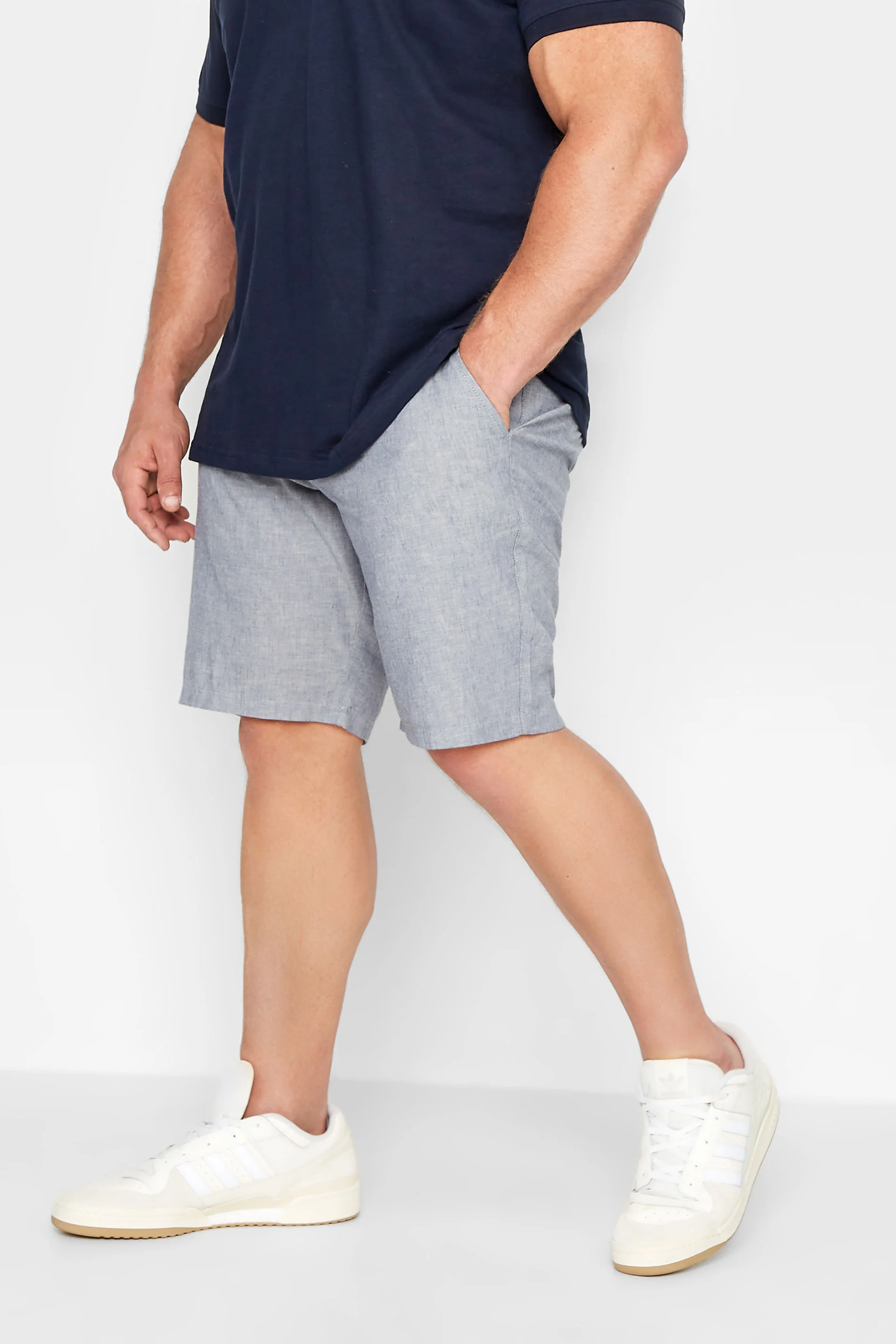Jack & Jones JACK & JONES Big & Tall Blue Linen Look Chino Shorts