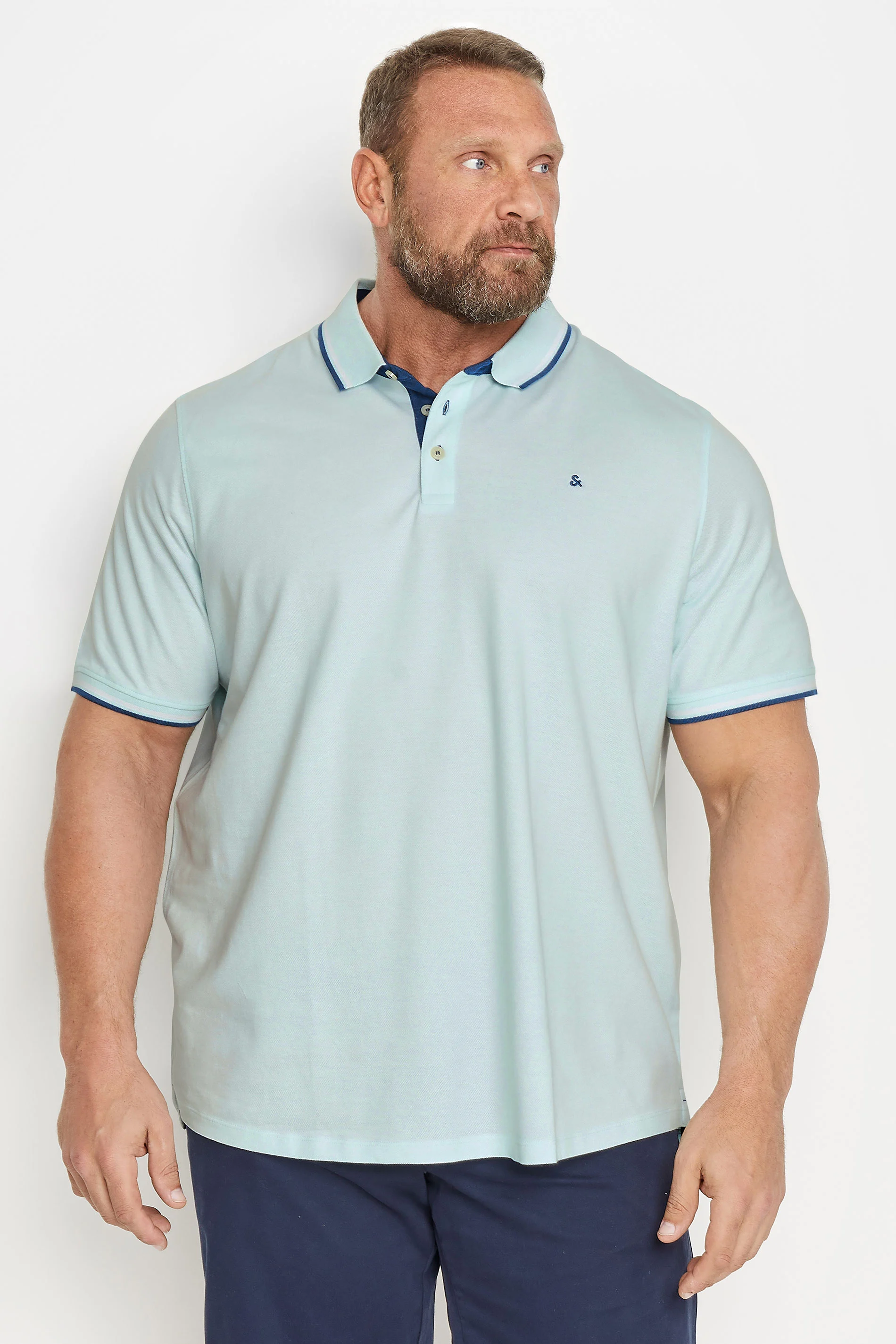 Jack & Jones JACK & JONES Big & Tall Green 'Paulos' Pique Polo Shirt
