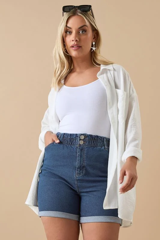 Yours YOURS Curve White Ditsy Floral Tiered Top