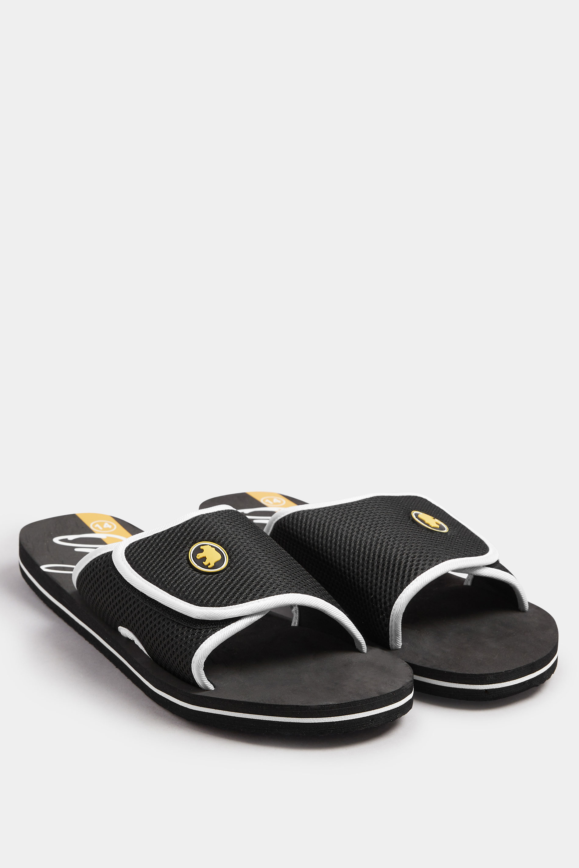D555 D555 Big & Tall Black Velcro Sliders