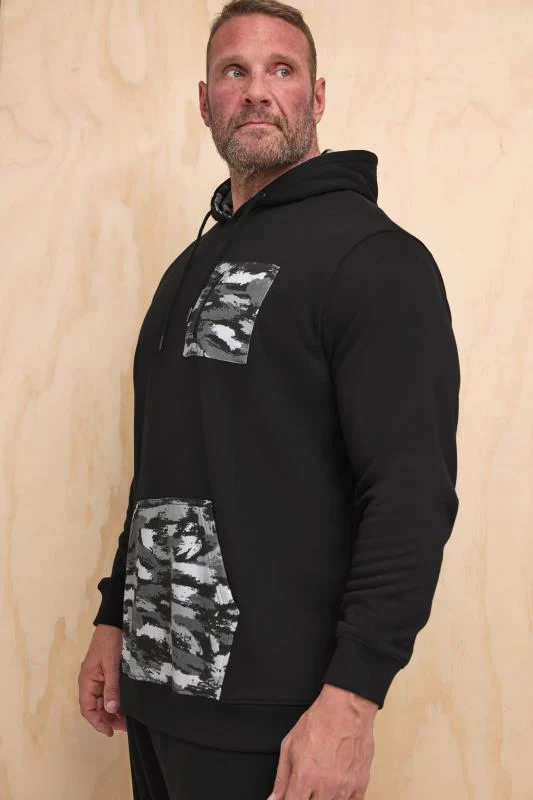 BadRhino BadRhino Big & Tall Black Camo Print Utility Hoodie
