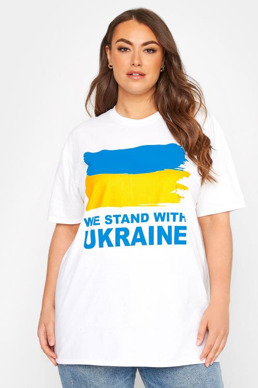 Yours YOURS Ukraine Crisis 100% Donation White 'We Stand With Ukraine' T-Shirt