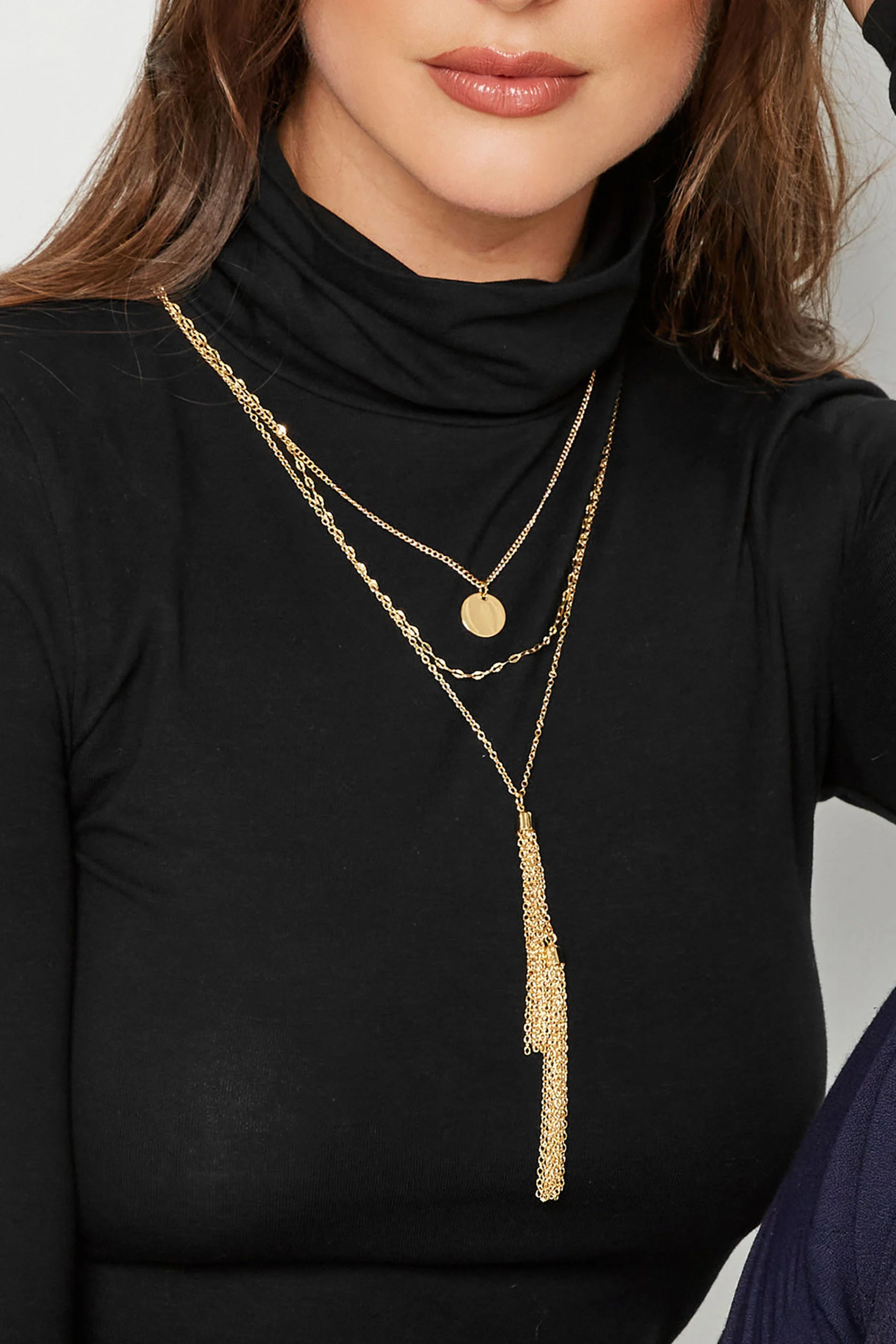 Yours 3 PACK Gold Tassel Chain Necklace Set