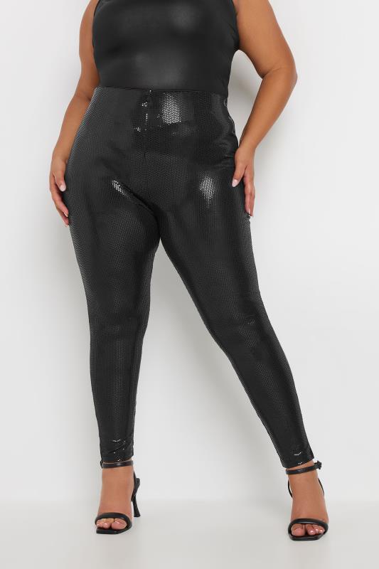 Yours YOURS Curve Black Sequin Leggings