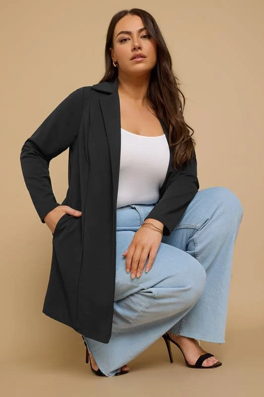 Yours YOURS Curve Black Longline Blazer