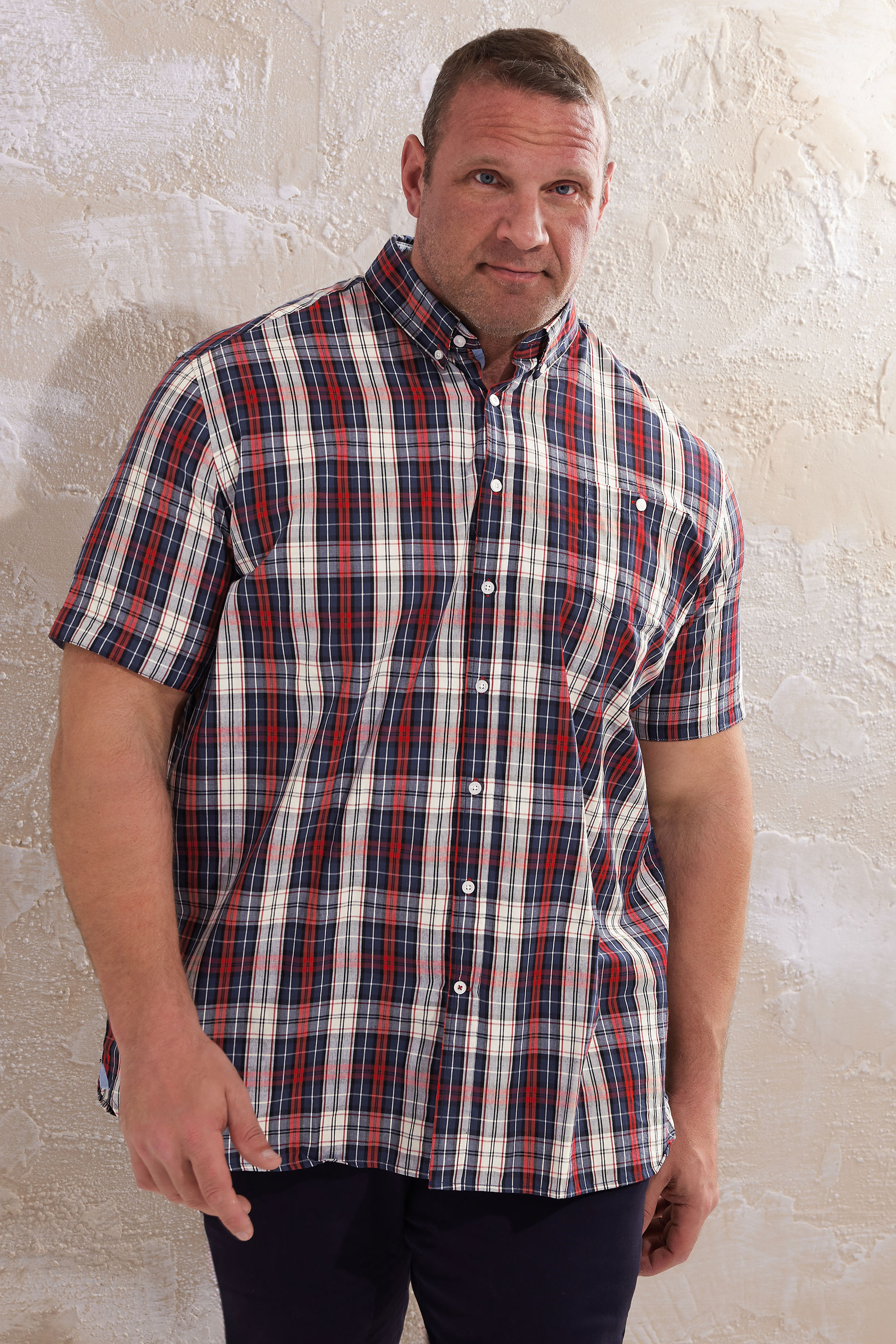 D555 D555 Big & Tall Red Check Print Shirt