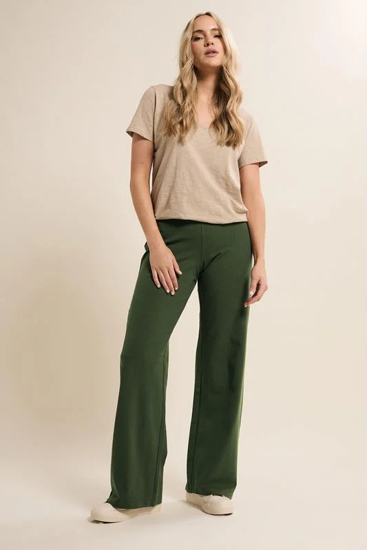 LTS LTS Tall Khaki Green Wide Leg Jersey Yoga Pants