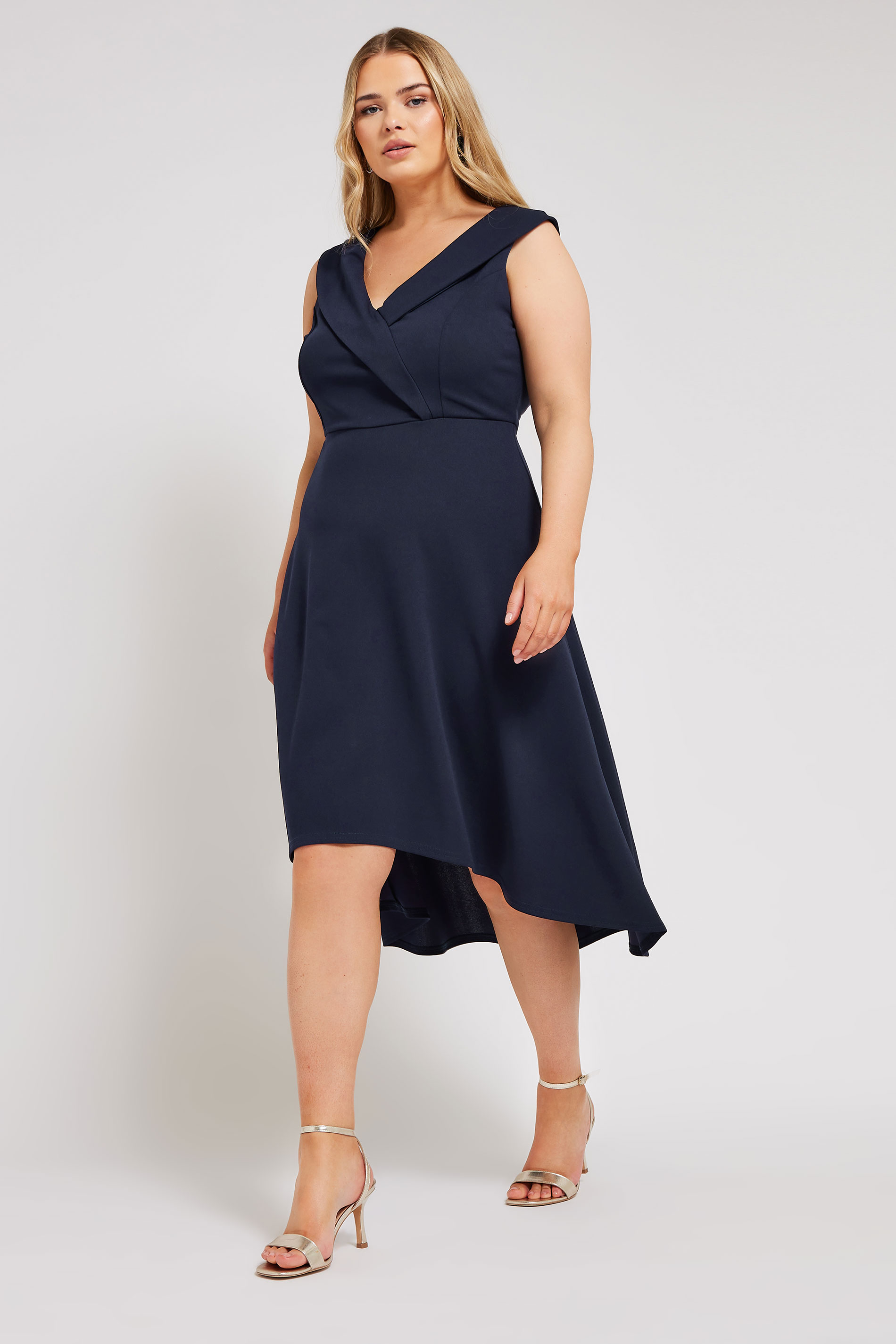 Yours London YOURS LONDON Curve Navy Blue Tuxedo Style Dress