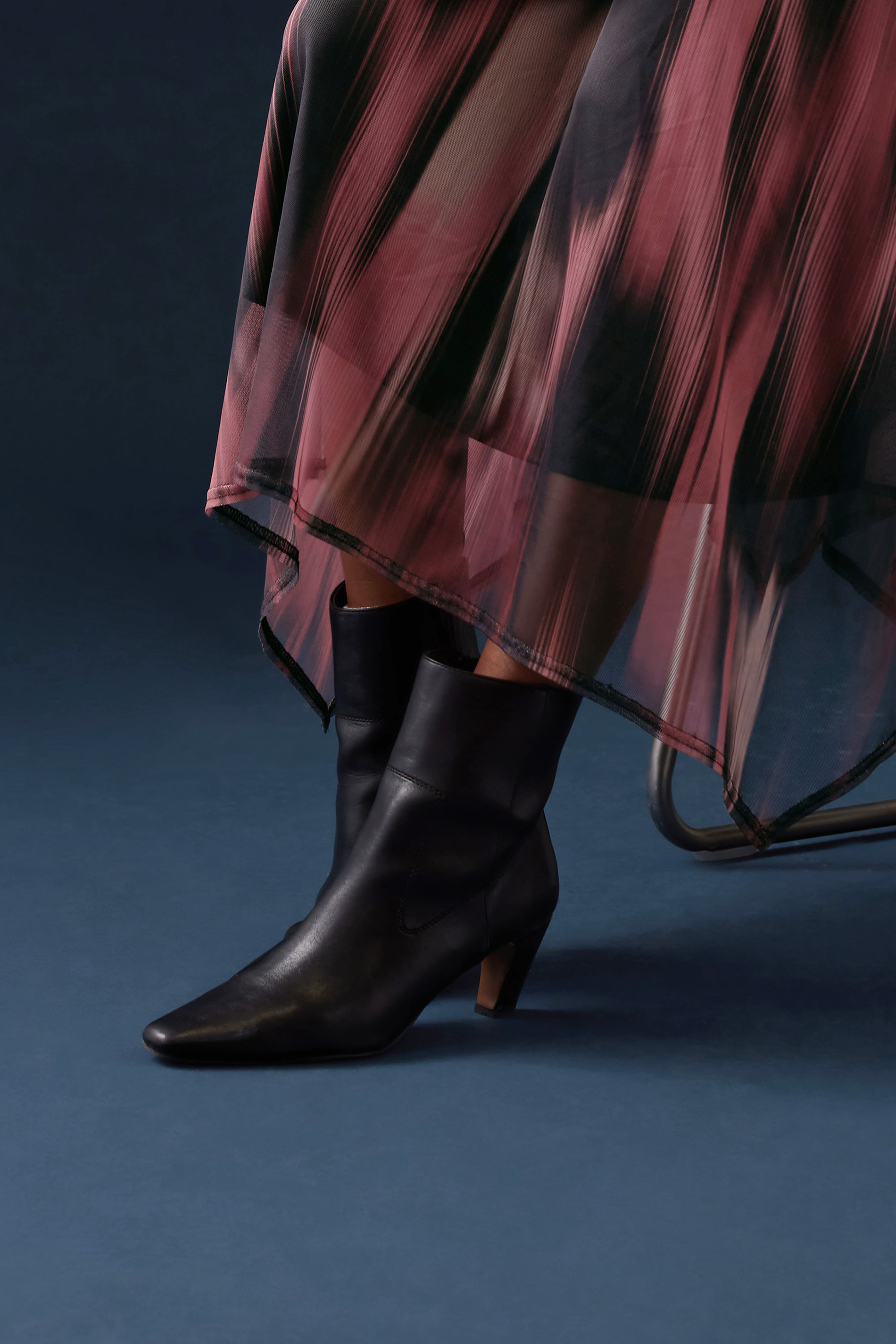 LTS LTS Black Heeled Ankle Boot In Standard Fit