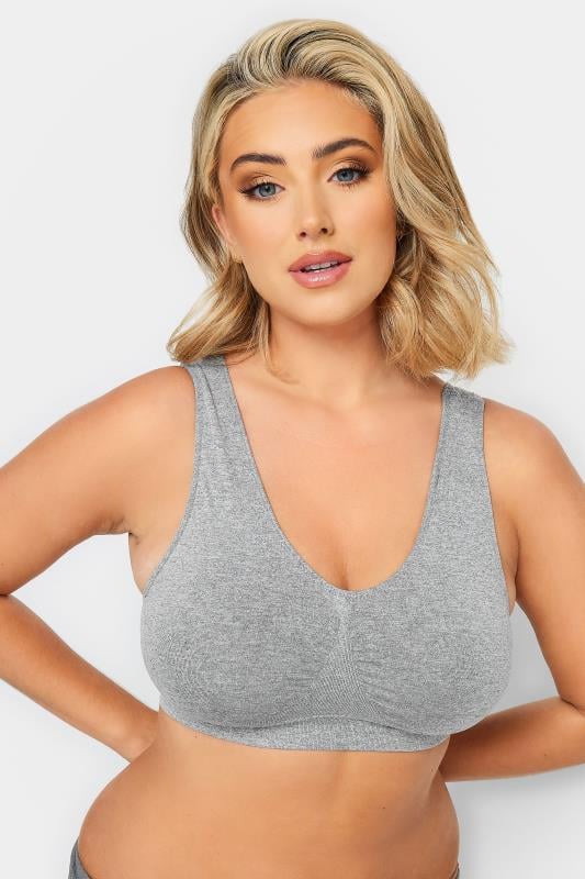 Yours YOURS Grey Seamless Padded Non-Wired Bralette
