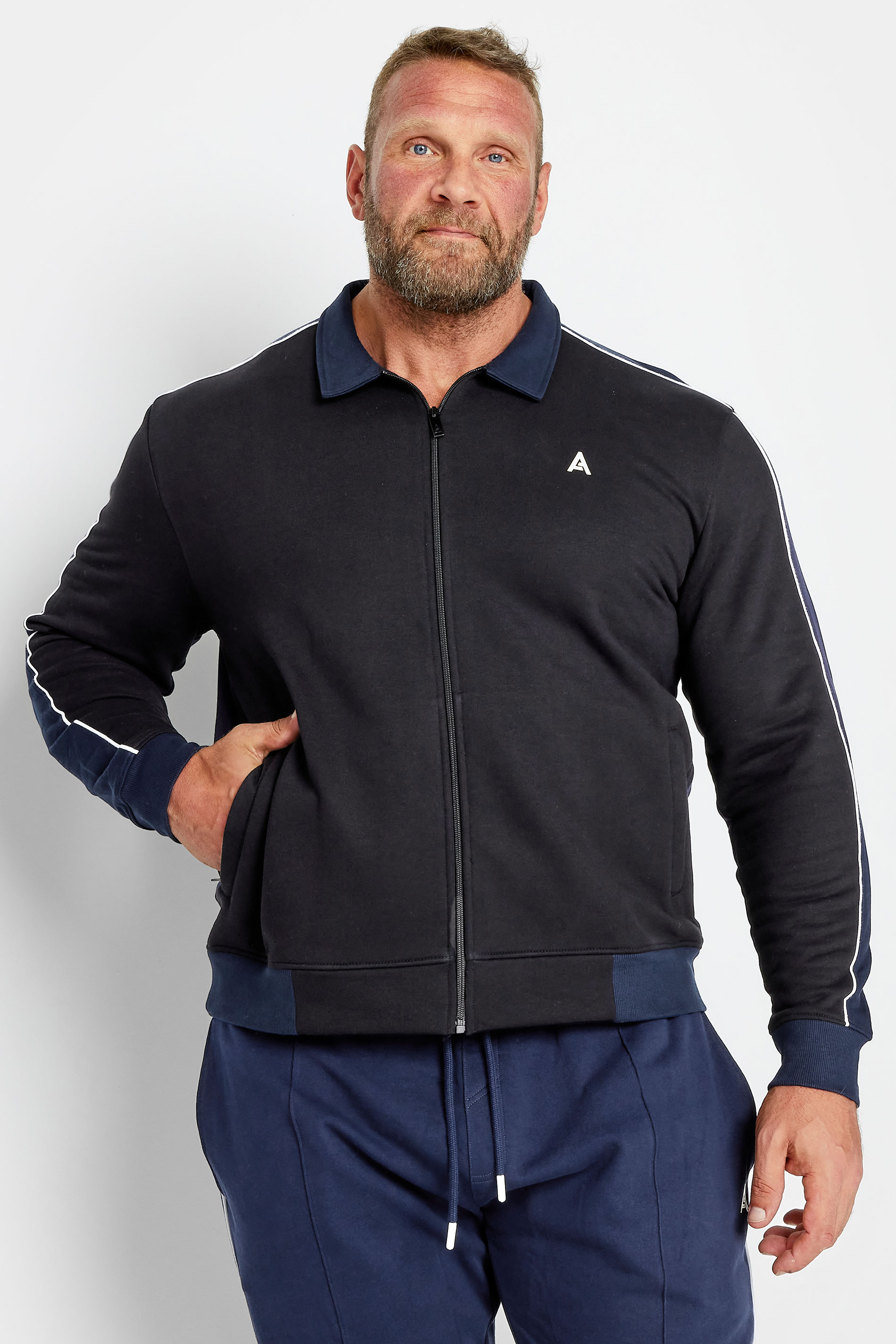 Studio A STUDIO A Big & Tall Black Zip Through Jacket