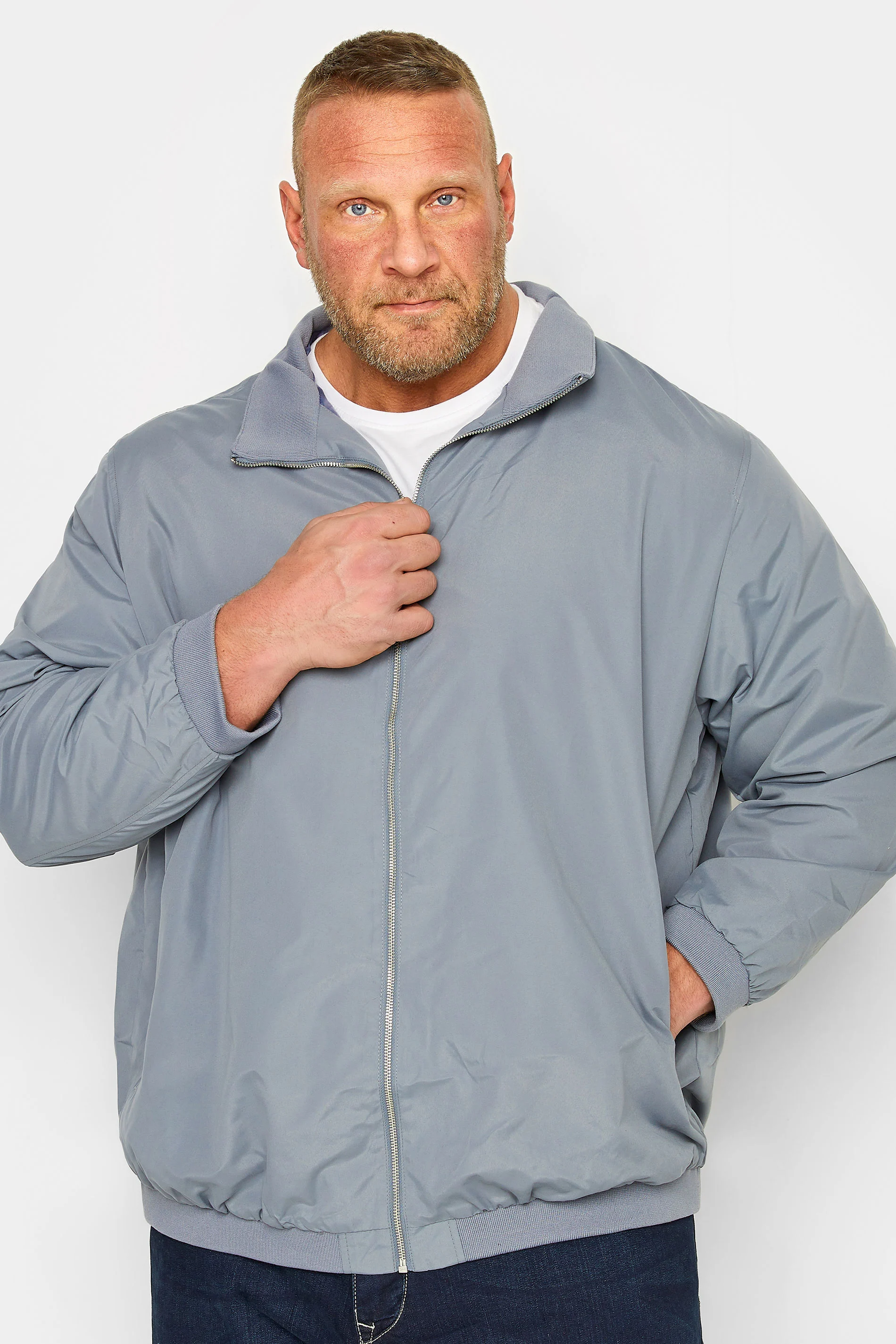 Jack & Jones JACK & JONES Big & Tall Grey Harrington Jacket