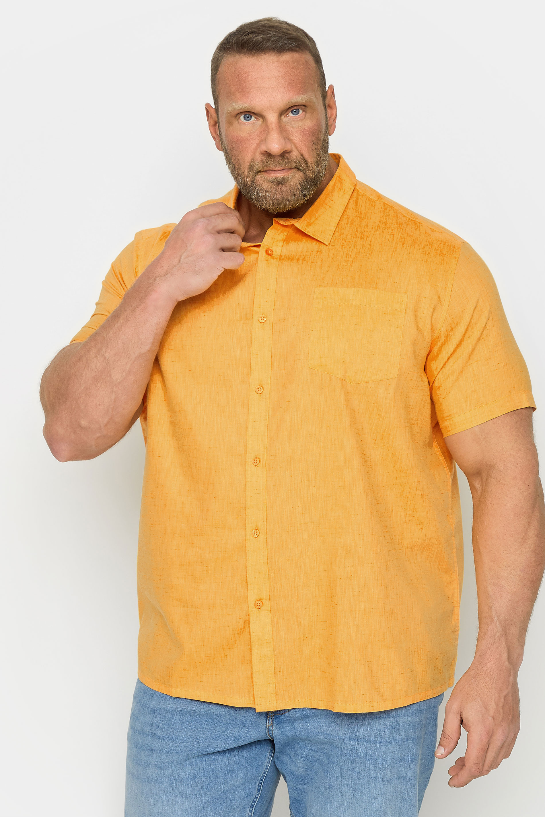 BadRhino BadRhino Big & Tall Orange Marl Short Sleeve Shirt