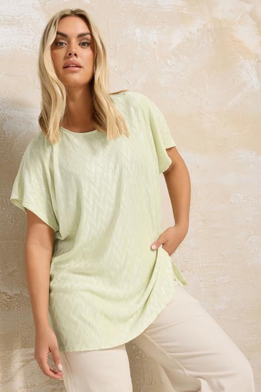 Yours YOURS Curve White Zig Zag Plisse Top