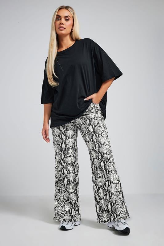 Limited Collection LIMITED COLLECTION Curve Grey Snake Print Wide Leg Jeans