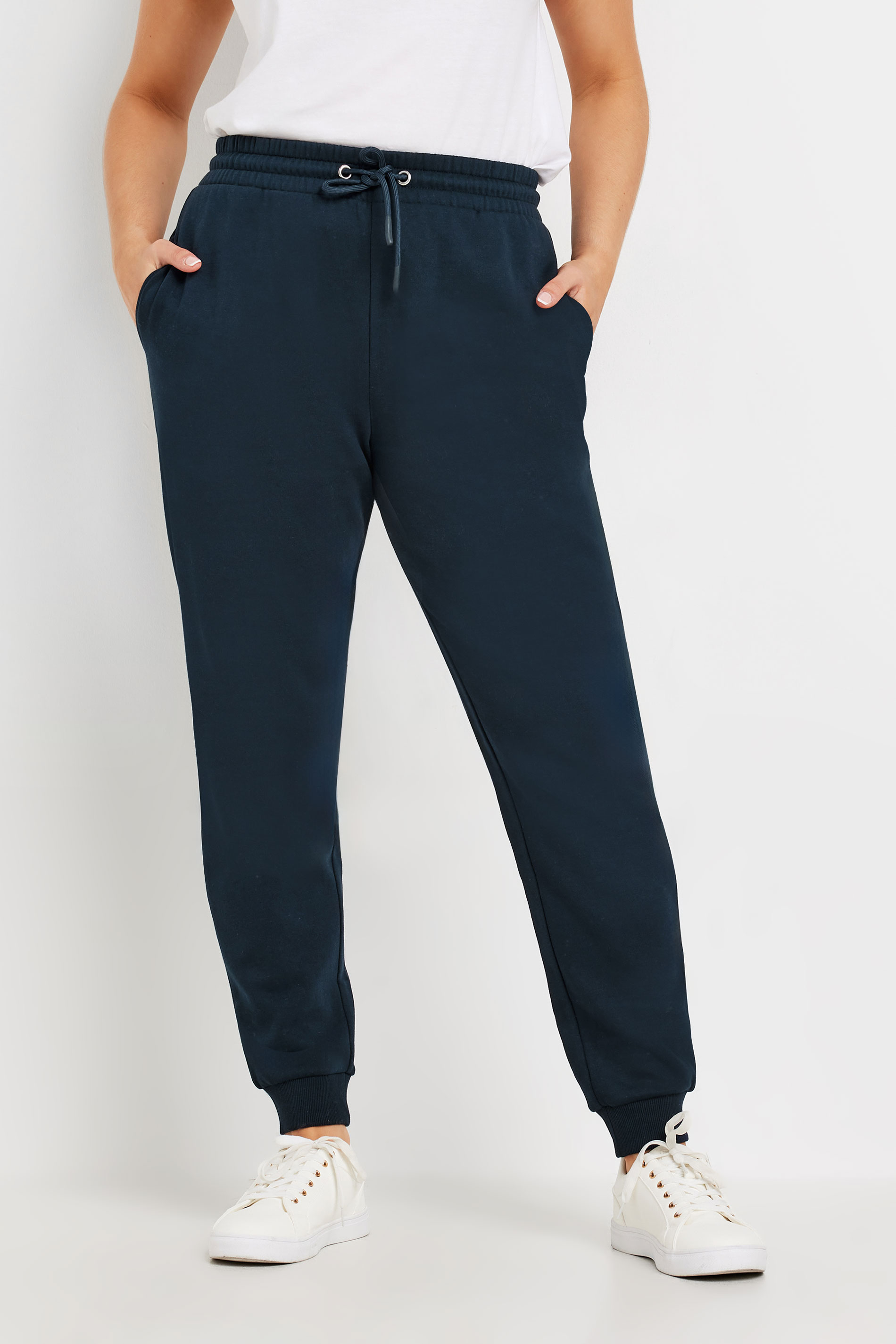 M&Co Womens M&Co Navy Blue Cuffed Drawstring Joggers
