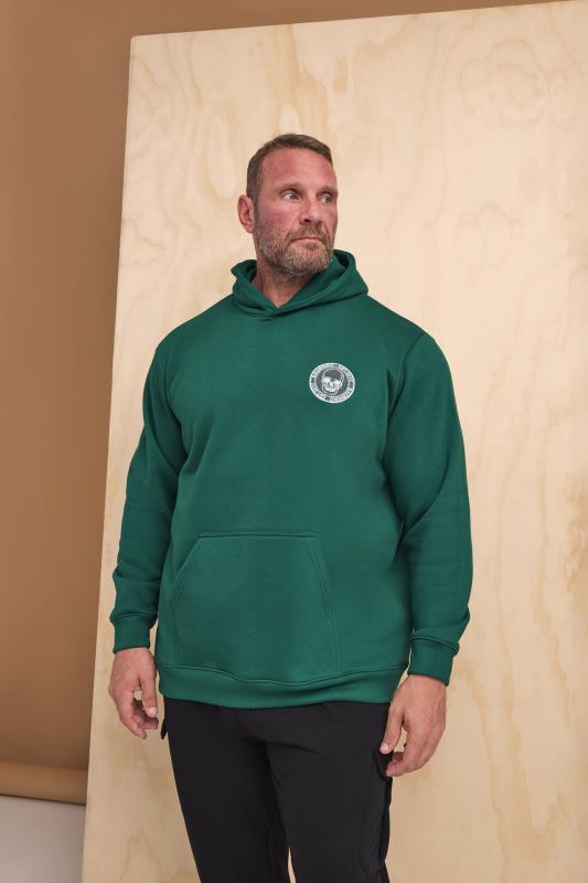 BadRhino BadRhino Big & Tall Forest Green Patch Logo Hoodie