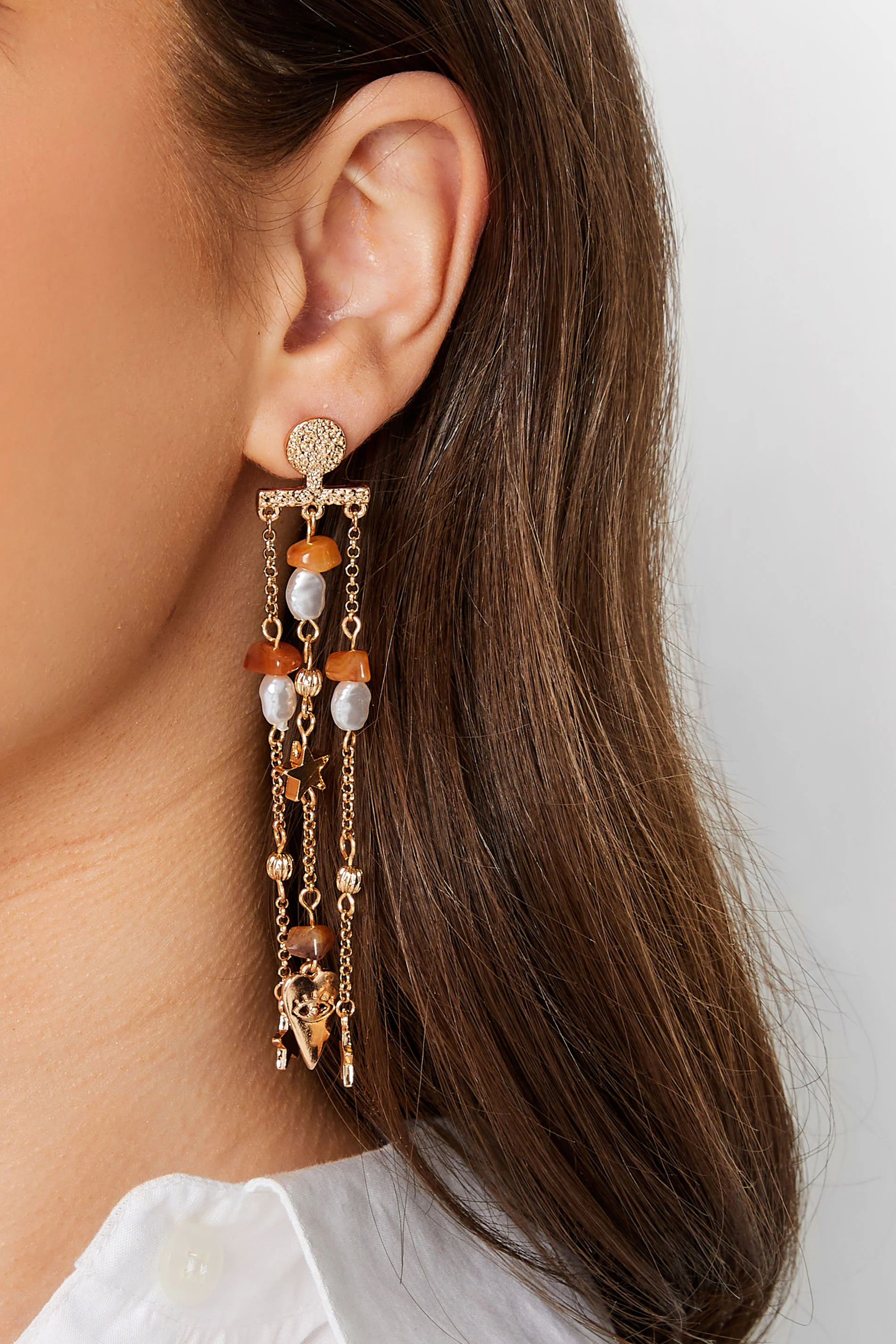 Yours Gold Tone Celestial Drop Down Earrings