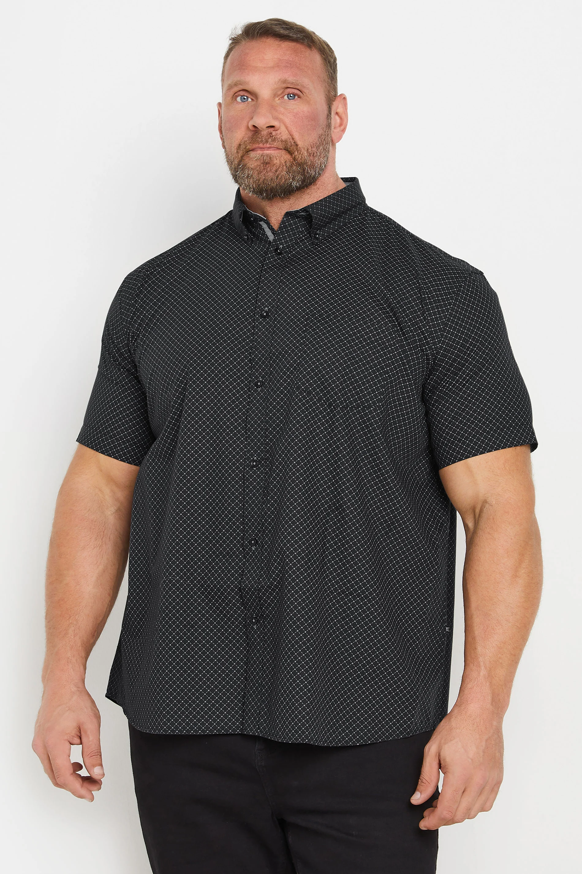 Kam KAM Big & Tall Black Diamond Print Shirt