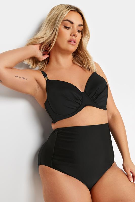 Yours YOURS Curve Black Underwired Bikini Top