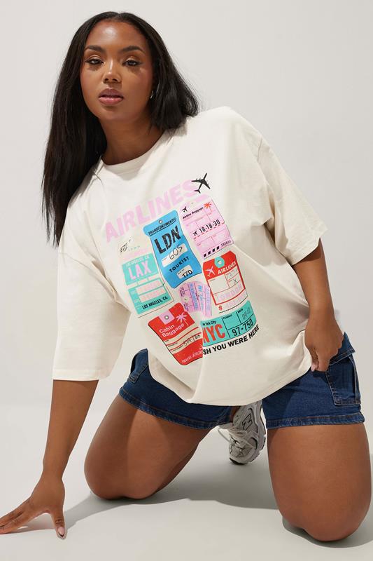Limited Collection LIMITED COLLECTION Curve White Postcard Graphic Boxy T-Shirt