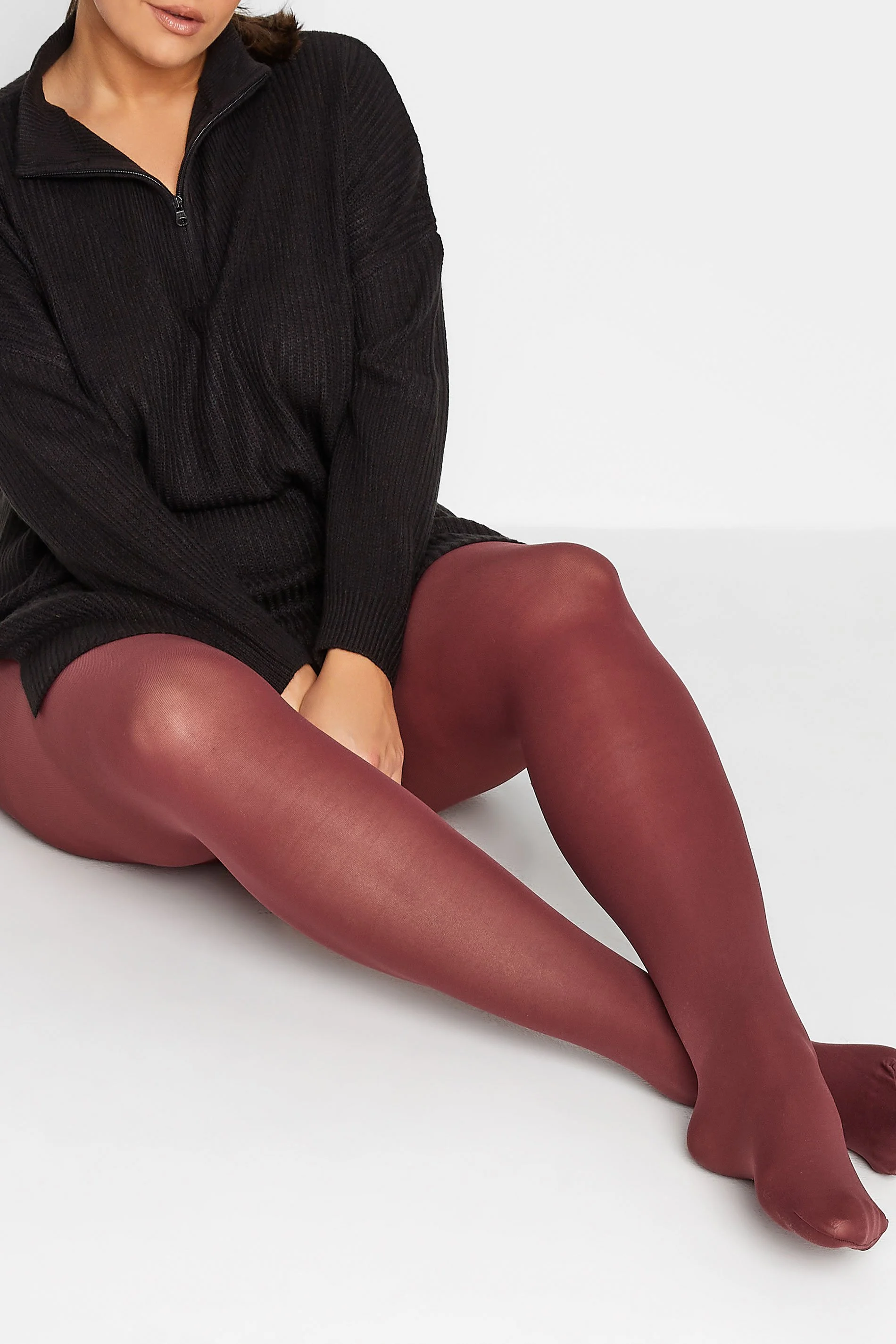 Yours Burgundy Red 50 Denier Microfibre Premium Tights