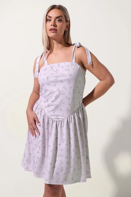 Limited Collection LIMITED COLLECTION Curve Purple Floral Square Neck Mini Dress