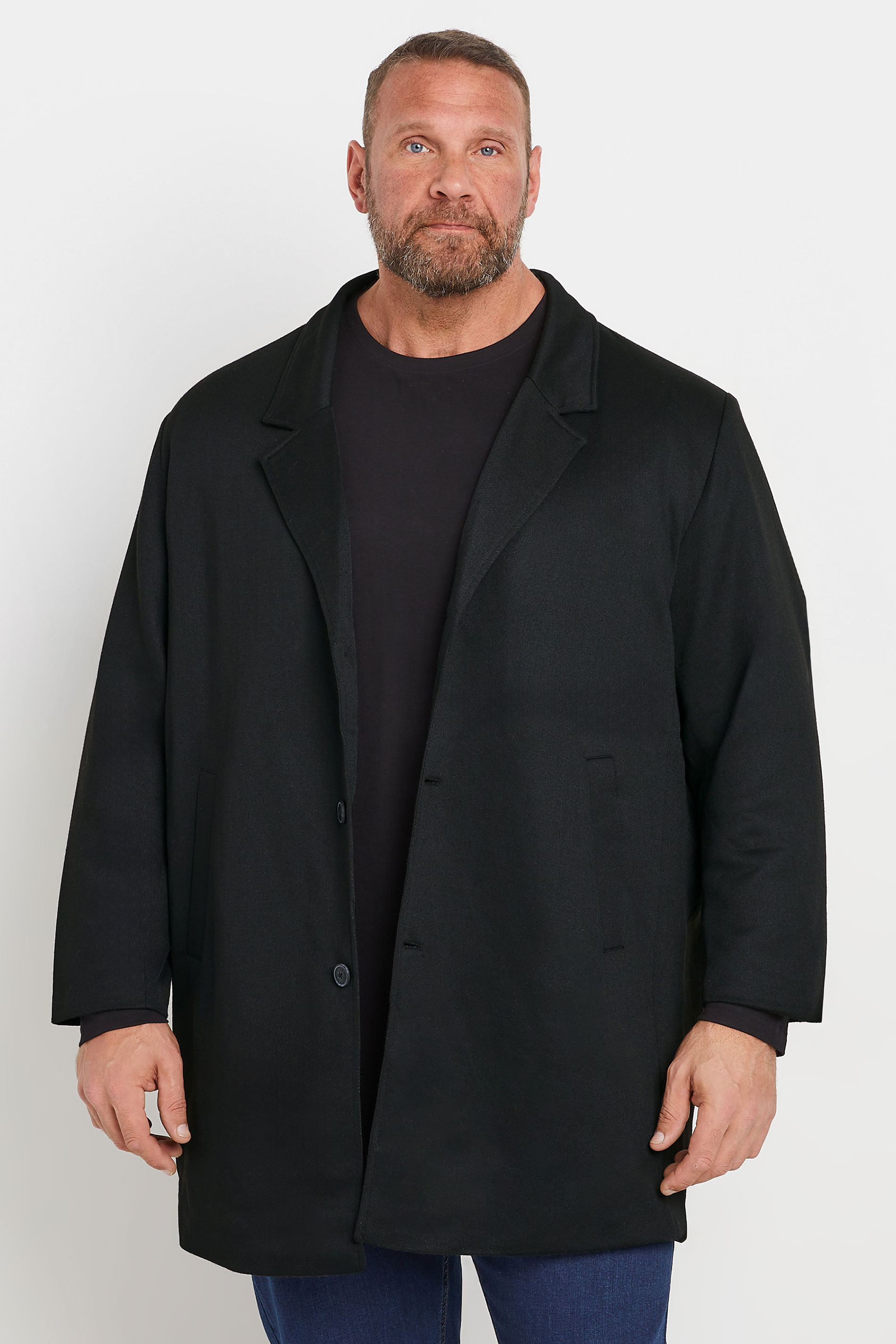 Jack & Jones JACK & JONES Big & Tall Black Formal Coat