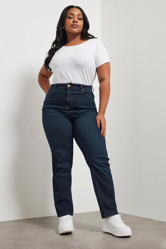 Yours YOURS Curve Dark Indigo Blue Straight Leg RUBY Jeans