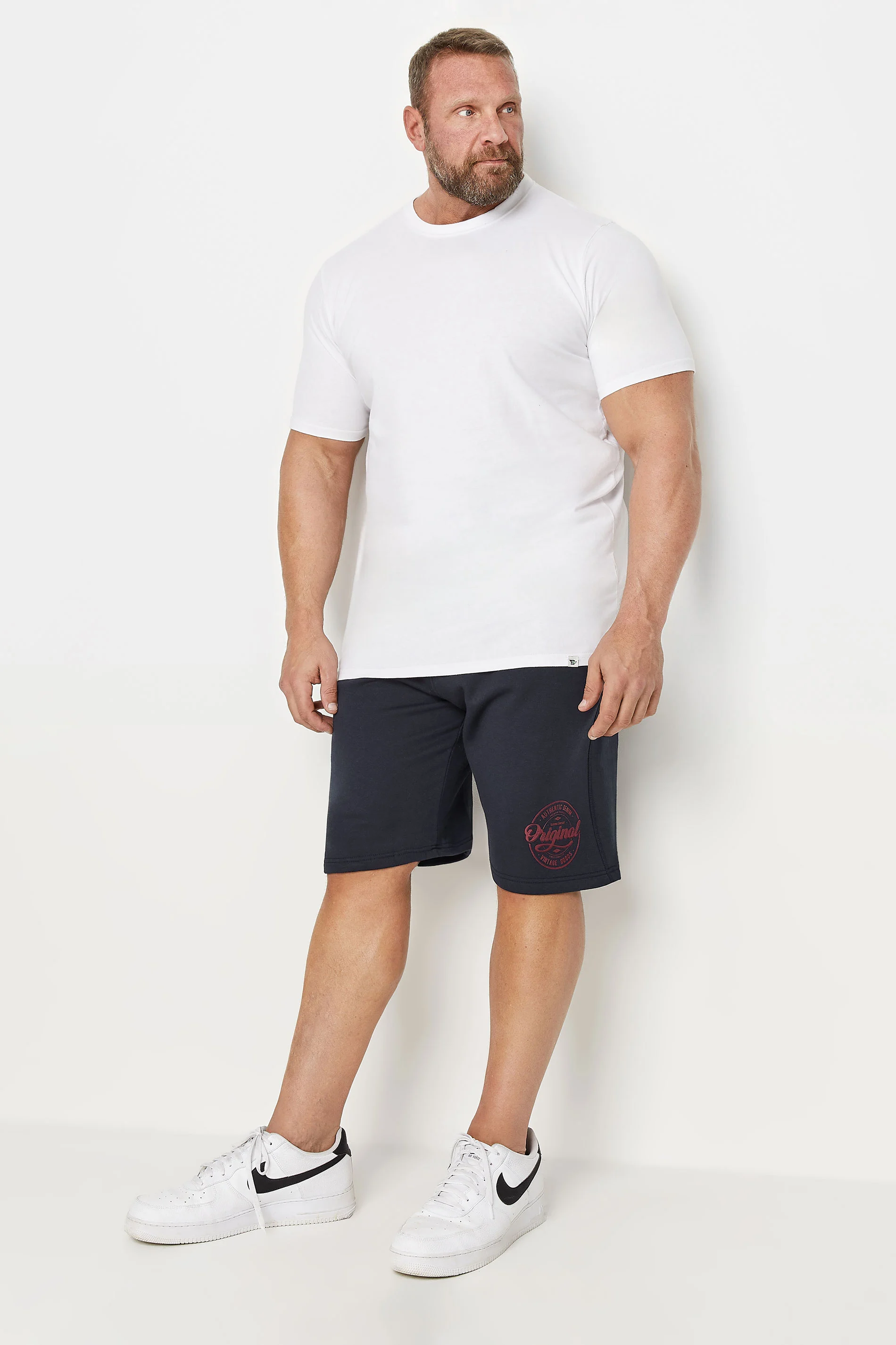 Kam KAM Big & Tall Navy Blue Denim Jogger Shorts