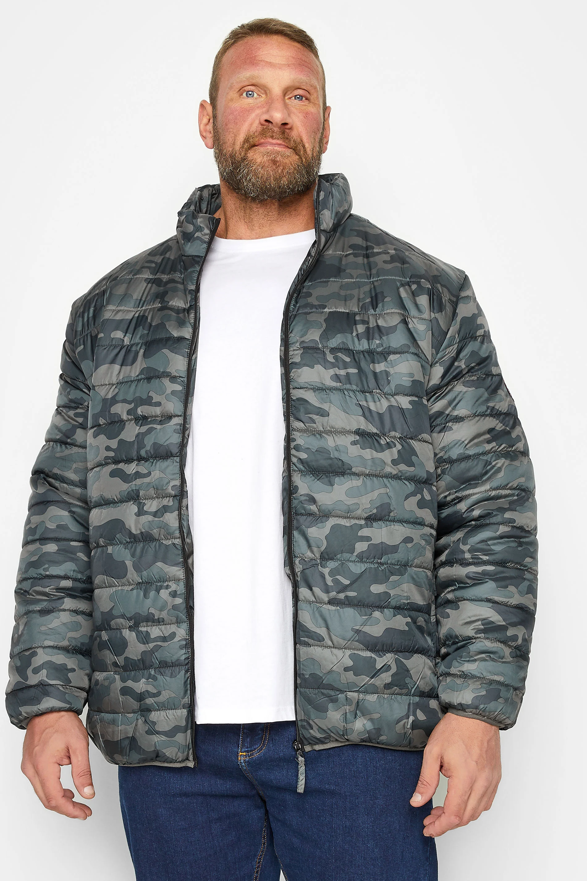 D555 D555 Big & Tall Green Camo Puffer Jacket